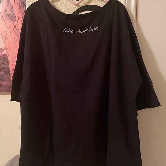 La Bella Roc Plus Size Womens black short sleeve top (99 on front) size XL NEW - Picture 12 of 13